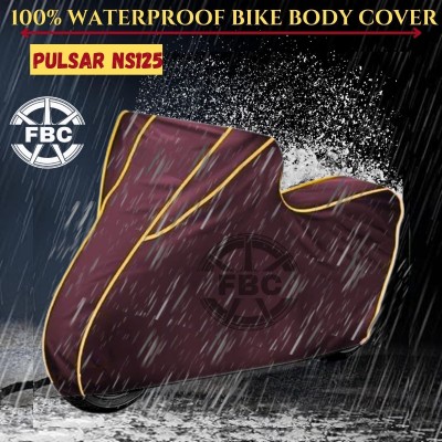 FBC Waterproof Two Wheeler Cover for Bajaj(Pulsar NS125, Maroon)