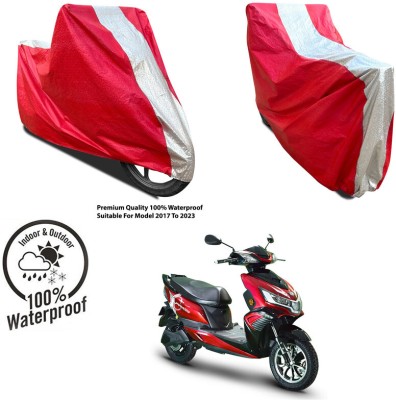 AutoGalaxy Waterproof Two Wheeler Cover for TVS(Jupiter classic, Silver, Red)