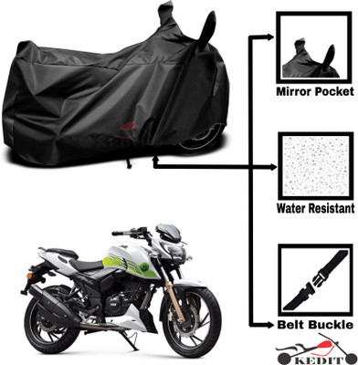 KEDIT Two Wheeler Cover for TVS(Apache RTR 200 Fi E100, Black)