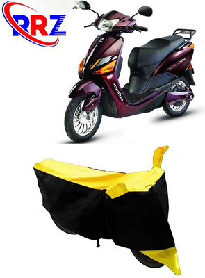RRZ Waterproof Two Wheeler Cover for Hero Electric(Electric Optima Plus, Black, Yellow)