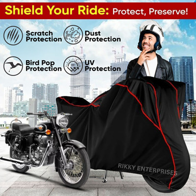 Shiv Kanha Waterproof Two Wheeler Cover for Royal Enfield(Bullet 350, Black)