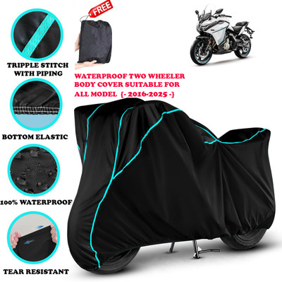 AutoGalaxy Waterproof Two Wheeler Cover for CFMoto(650GT, Black)