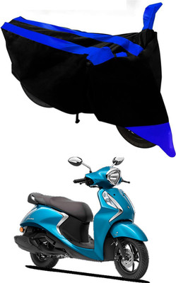 MMSSTAR Waterproof Two Wheeler Cover for Yamaha(Fascino 125, Blue, Black)