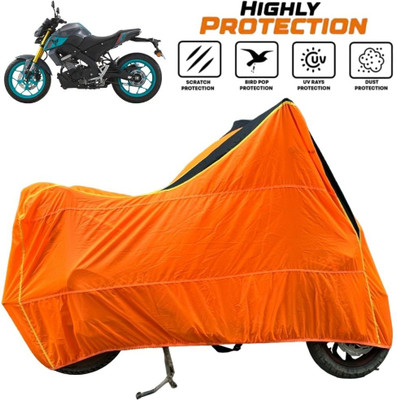 ZAQE Waterproof Two Wheeler Cover for Yamaha(MT 15, Black, Orange)