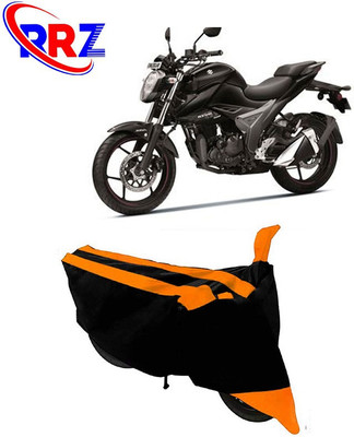 RRZ Waterproof Two Wheeler Cover for Suzuki(Gixxer, Black, Orange)