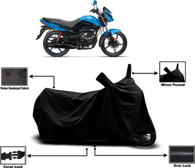 Amexride Two Wheeler Cover for Hero(Splendor I Smart, Black)