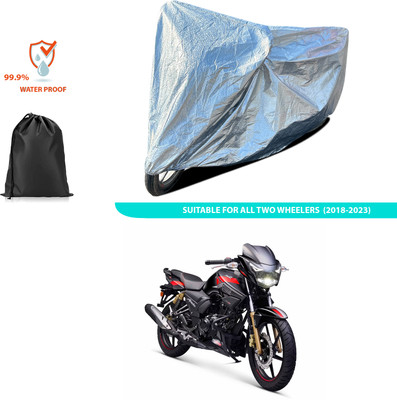 PAGORA Waterproof Two Wheeler Cover for TVS(Apache, Silver)