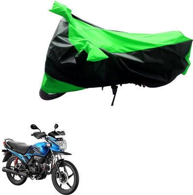 Mdstar Waterproof Two Wheeler Cover for Hero(Passion Pro, Black, Green)
