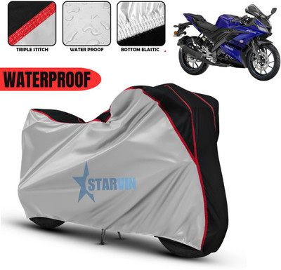 Starvin Waterproof Two Wheeler Cover for Yamaha(R15, Silver, Black)