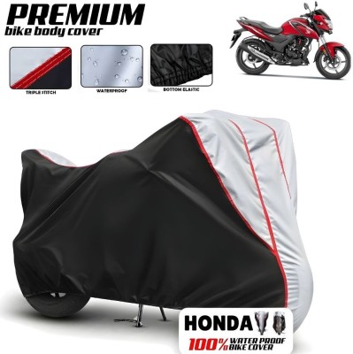 CAROXON Waterproof Two Wheeler Cover for Honda(SR 160, Black, Silver)