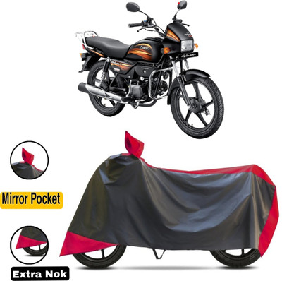HWSXQAE Waterproof Two Wheeler Cover for Hero(Splendor, Red, Black)