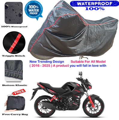AutoGalaxy Waterproof Two Wheeler Cover for Hero(Motocorp Xtreme 160 R, Black, Red)