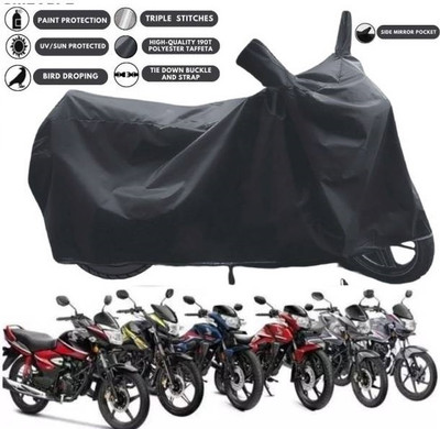 smwzxyu Waterproof Two Wheeler Cover for Hero, Honda, Royal Enfield, Bajaj(Pulsar 125, Black)