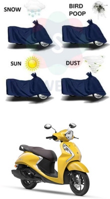 Mdstar Waterproof Two Wheeler Cover for Yamaha, Honda(Fascino 125 BS6, Blue)