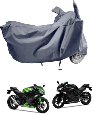 Amexride Two Wheeler Cover for Kawasaki(Ninja 300 BS6, Grey)