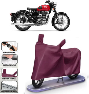 HWSXQAE Waterproof Two Wheeler Cover for Royal Enfield(Bullet 500, Maroon)
