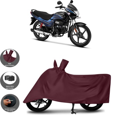 HWSXQAE Waterproof Two Wheeler Cover for Universal For Bike(Passion Plus, Maroon)