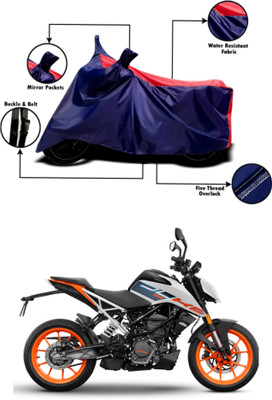 Mdstar Waterproof Two Wheeler Cover for KTM(125 Duke BS6, Red, Black)