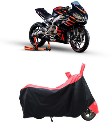 CRONEX Waterproof Two Wheeler Cover for Aprilia(Black, Red)