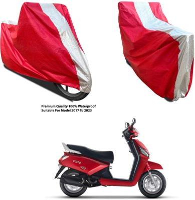 AutoGalaxy Waterproof Two Wheeler Cover for Mahindra(Gusto 125 BS6, Silver, Red)