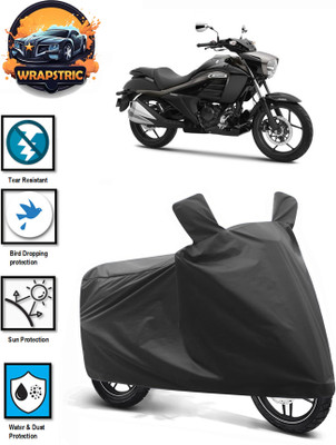 WRAPSTRIC Waterproof Two Wheeler Cover for Suzuki(intruder 150, Black)