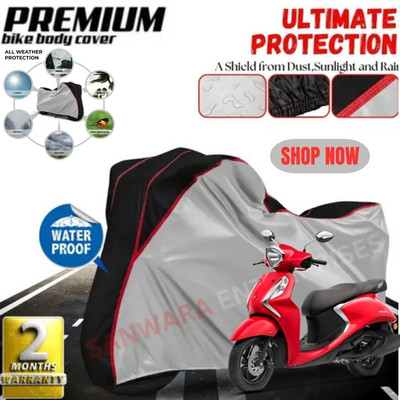 AutoGalaxy Waterproof Two Wheeler Cover for Yamaha(Fascino, Silver)