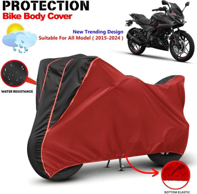 CABRY Waterproof Two Wheeler Cover for Bajaj(Pulsar 250, Red, Black)