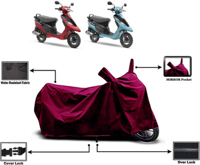 KEDIT Two Wheeler Cover for TVS(Scooty Pep Plus, Maroon)