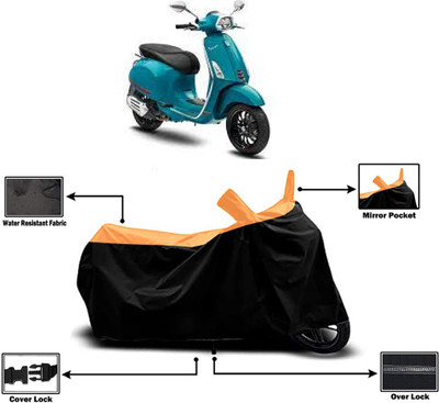 Amexride Two Wheeler Cover for Piaggio(Vespa, Orange)