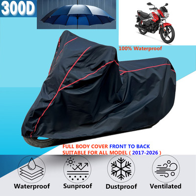 AutoGalaxy Waterproof Two Wheeler Cover for Hero(Passion Xpro, Black, Red)