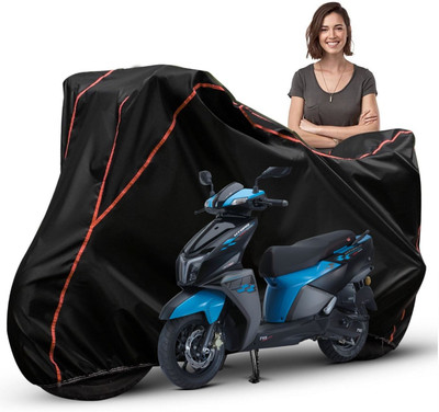 Car Styling Waterproof Two Wheeler Cover for TVS(NTORQ, Black, Red, Multicolor)