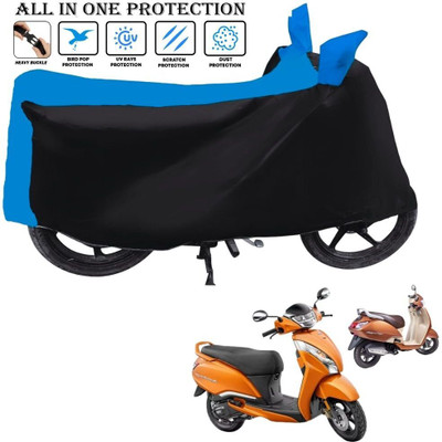 OliverX Waterproof Two Wheeler Cover for TVS(Jupiter, Black, Blue)