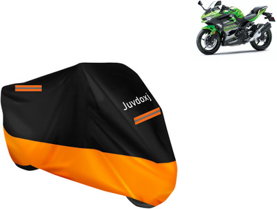 Juvdoxj Waterproof Two Wheeler Cover for Kawasaki(Ninja 400, Orange)
