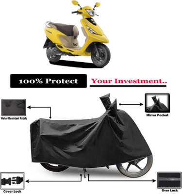 KEDIT Two Wheeler Cover for TVS(Scooty Zest 110, Black)
