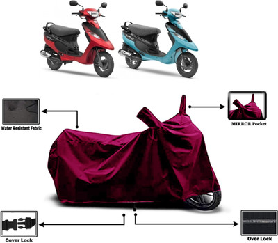 Amexride Two Wheeler Cover for TVS(Pep Plus, Maroon)