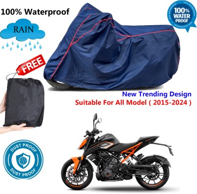 AUTOCAD Waterproof Two Wheeler Cover for KTM(250 Duke, Blue, Red)