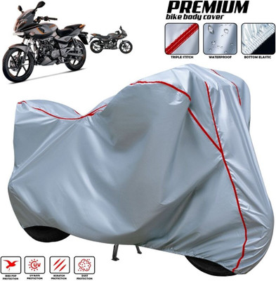 xodi Waterproof Two Wheeler Cover for Bajaj(Pulsar 180 DTS-i, Silver, Red, Multicolor)
