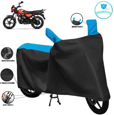MADAFIYA Waterproof Two Wheeler Cover for Bajaj(CT110, Black, Blue)