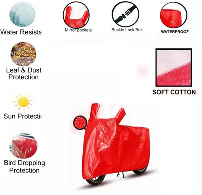 AUTOCAD Waterproof Two Wheeler Cover for Hero(Passion Pro TR, Red)