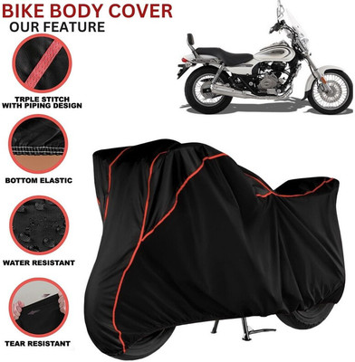 kerwa Waterproof Two Wheeler Cover for Bajaj(Avenger 220 Cruise, Black, Red)