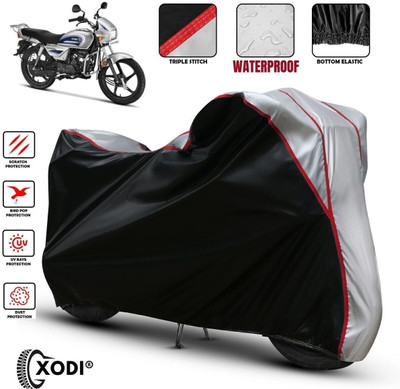 xodi Waterproof Two Wheeler Cover for Hero(Splendor Plus, Black, Blue, Multicolor)
