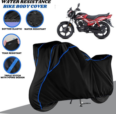 SRP PRODUCT Waterproof Two Wheeler Cover for TVS(Star City Plus, Black, Blue)