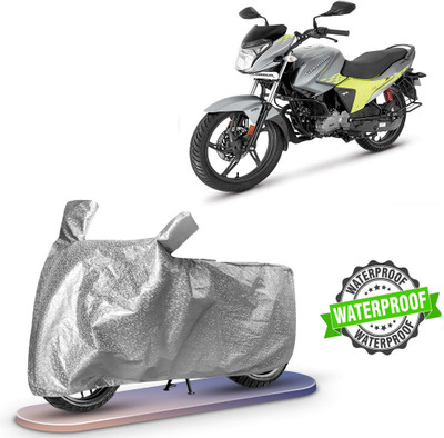 ROYAL AUTO MART Waterproof Two Wheeler Cover for Hero, Universal For Bike(Glamour, Silver)