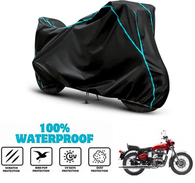 ANTHUB Waterproof Two Wheeler Cover for Royal Enfield(Bullet Electra Twinspark, Black)