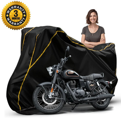 KroniX Waterproof Two Wheeler Cover for Royal Enfield(Bullet 350, Black, Yellow)