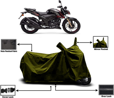 Amexride Two Wheeler Cover for TVS(Apache RTR 200, Green)