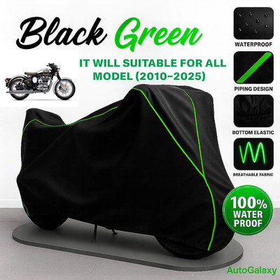 AutoGalaxy Waterproof Two Wheeler Cover for Royal Enfield(Classic Chrome, Black)