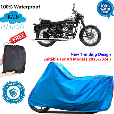 OliverX Waterproof Two Wheeler Cover for Royal Enfield(Bullet 350, Blue)