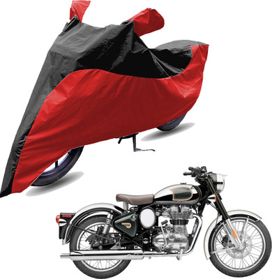 RiderShine Two Wheeler Cover for Royal Enfield(Classic Chrome, Red, Black)