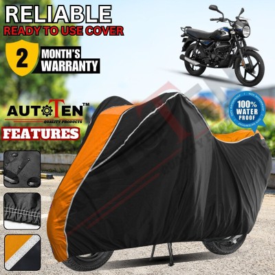 AUTOTEN Waterproof Two Wheeler Cover for Bajaj(CT 125X, Orange, White)